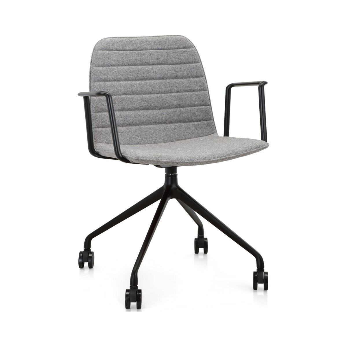 4Way Swivel Chair in grey with arms