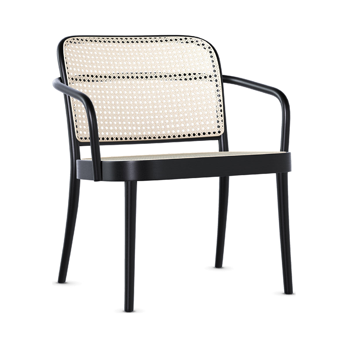 811 Lounge Armchair in black stained beech