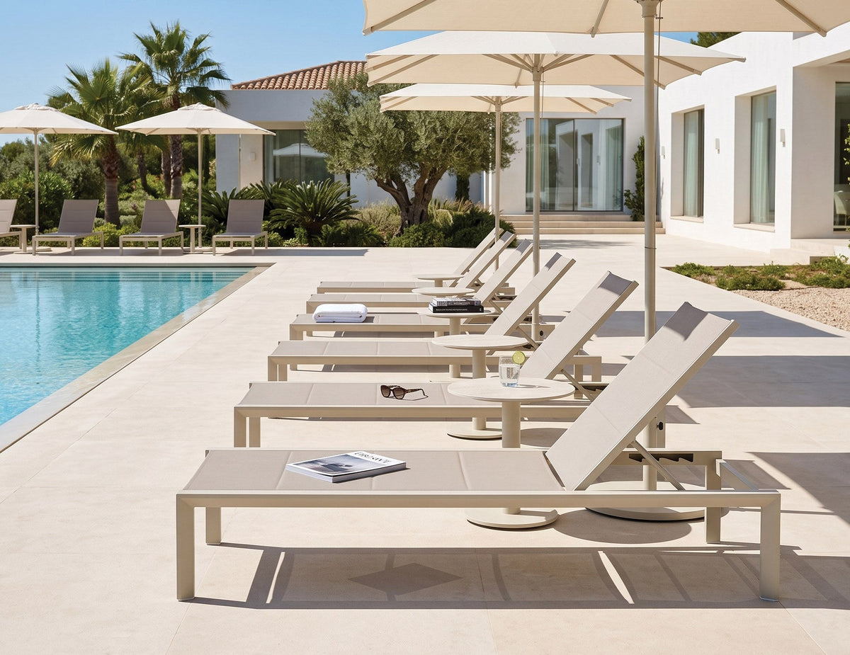 Alvor Outdoor Sun Lounge in a styled interior