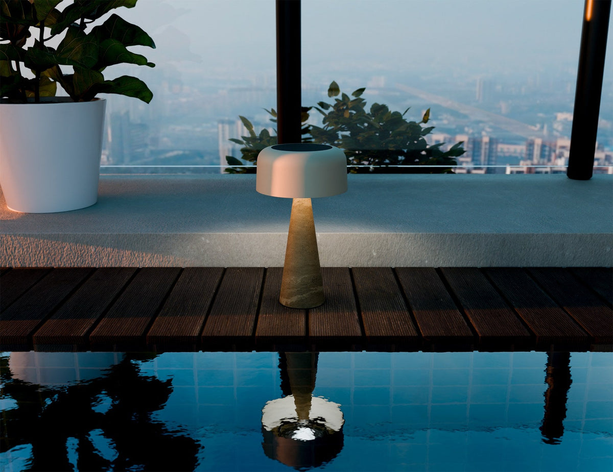 Aura Solar Lamp in a styled interior