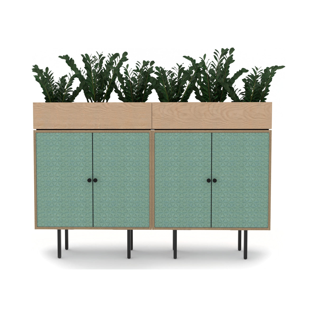 BASIX Storage in green with planter top