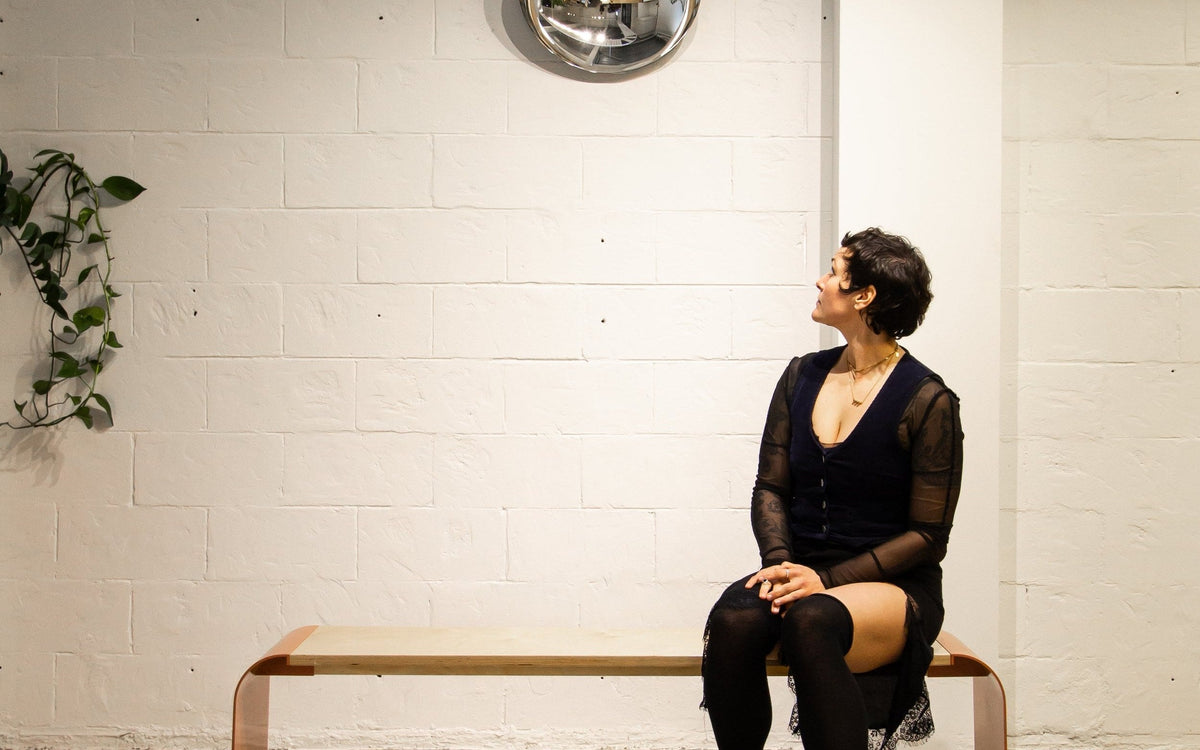 BENCH seat in a studio setting
