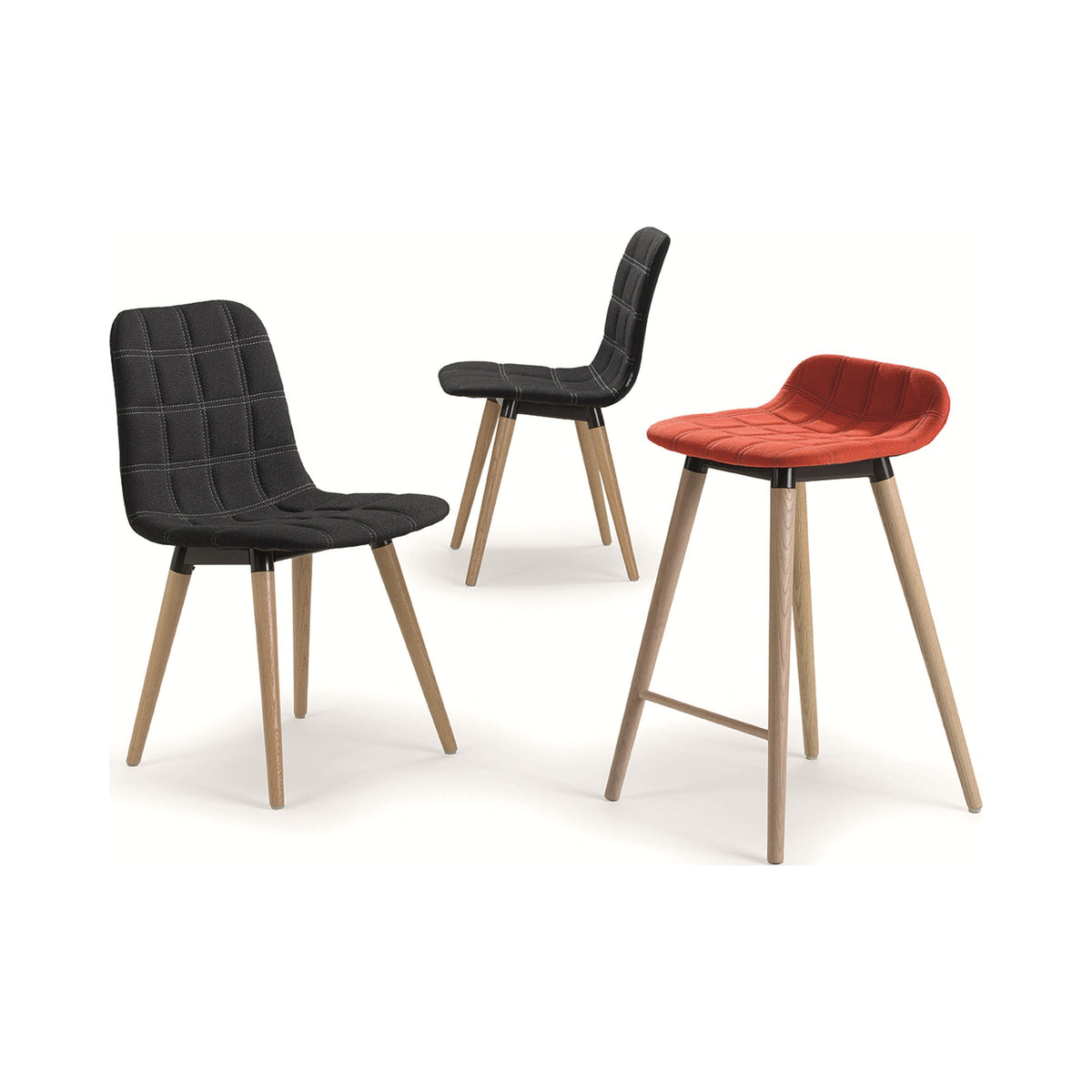 Bop Wood counter stool with matching chairs