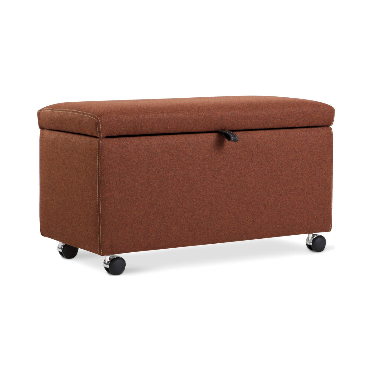 Box Storage Pouf in rust Wooly Plus