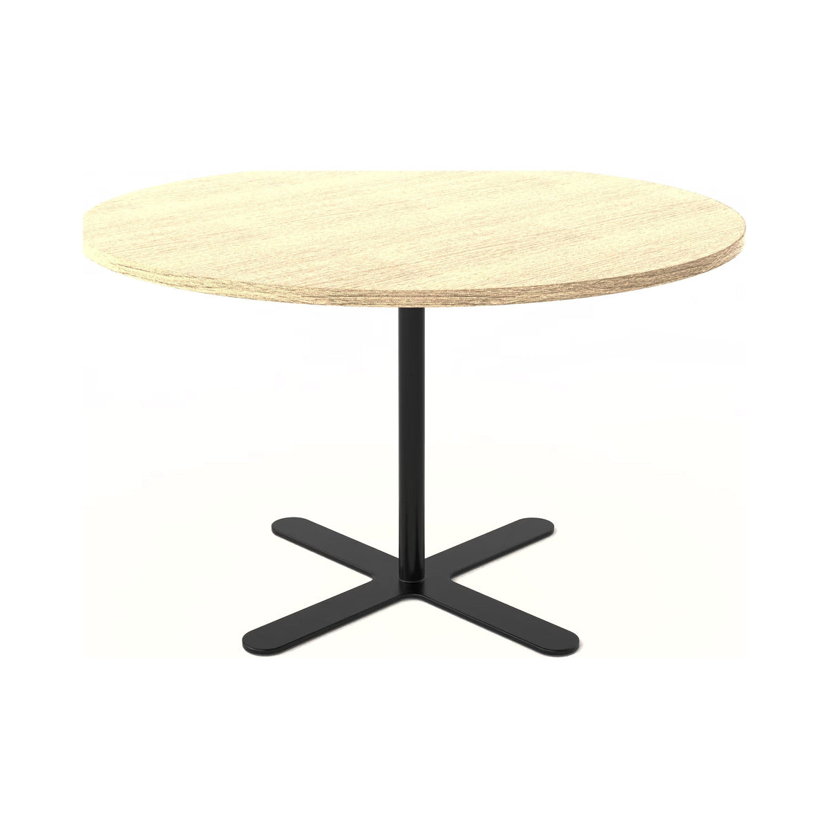 Byron 4-way base in black with a round timber-look top