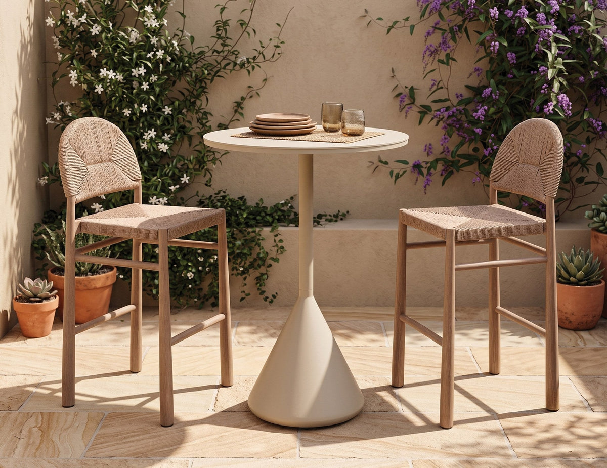 Calete Outdoor Bar Stool in a styled interior