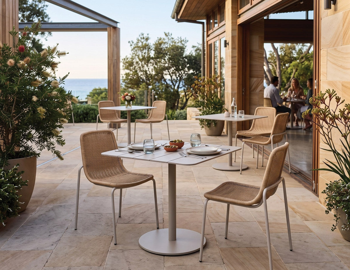 Cenote Outdoor Rattan Dining Chair in a styled interior