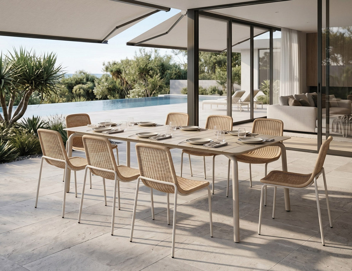 Cenote Outdoor Rattan Dining Chair in a styled interior