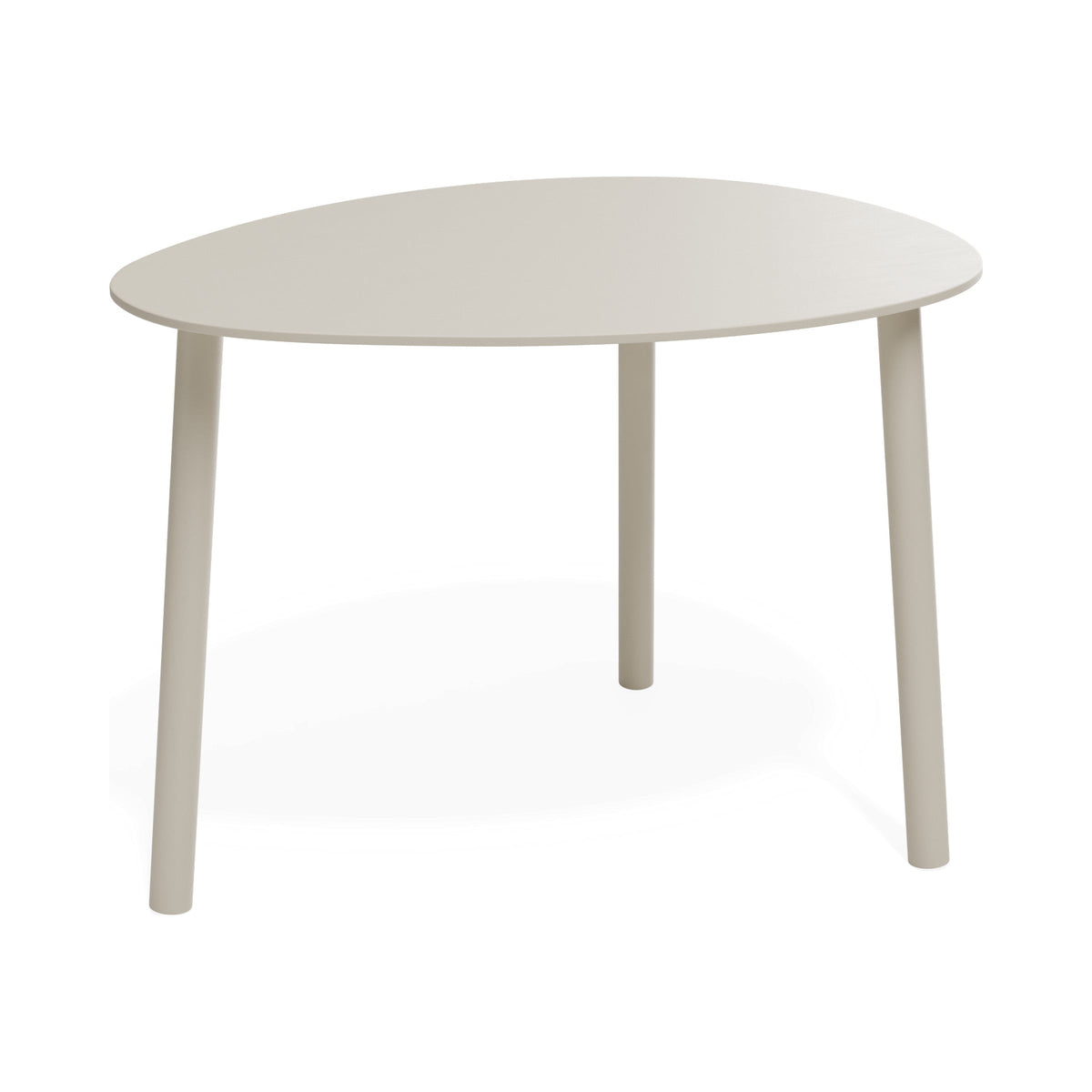 Cetara outdoor side table in latte, side view