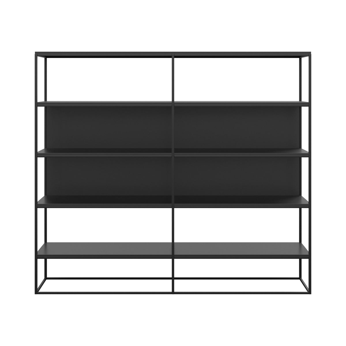 Chase welded shelving unit in black with open shelves