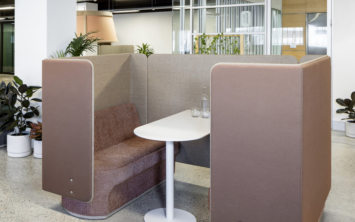 CIRCOLO booths in an office