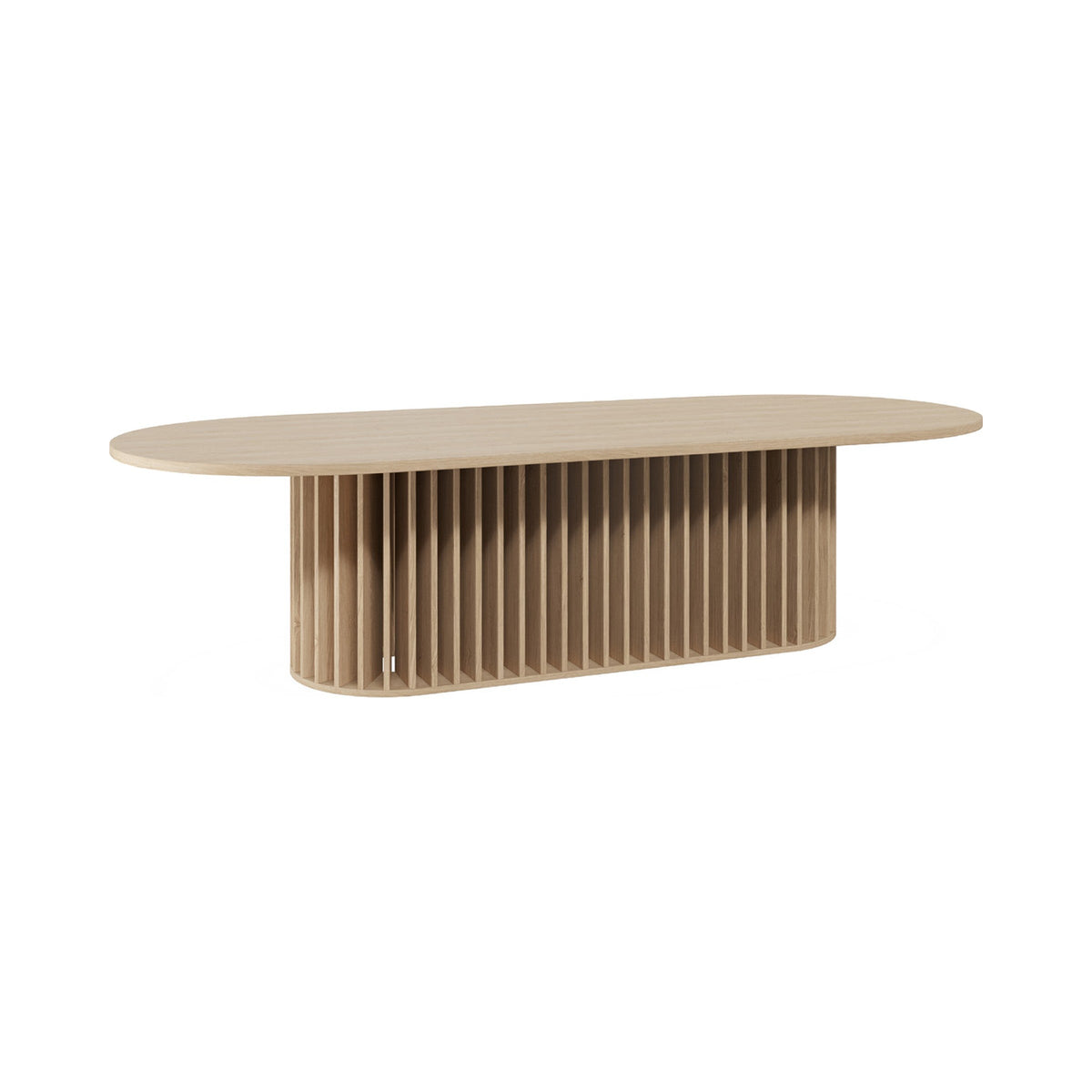 Colosseum boardroom table in oak-look with a slatted base