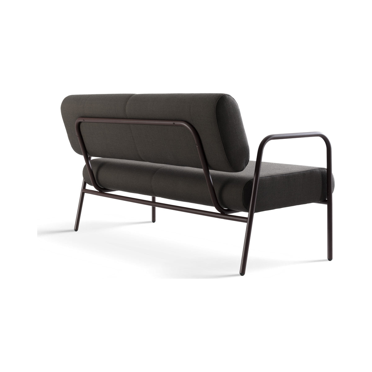 Cosmo Sofa in charcoal fabric, rear view