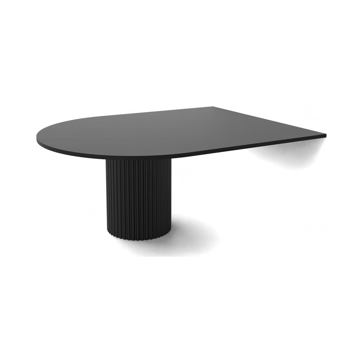 D-End Drum Base with a ribbed black drum and a wall-mounted black D-end top