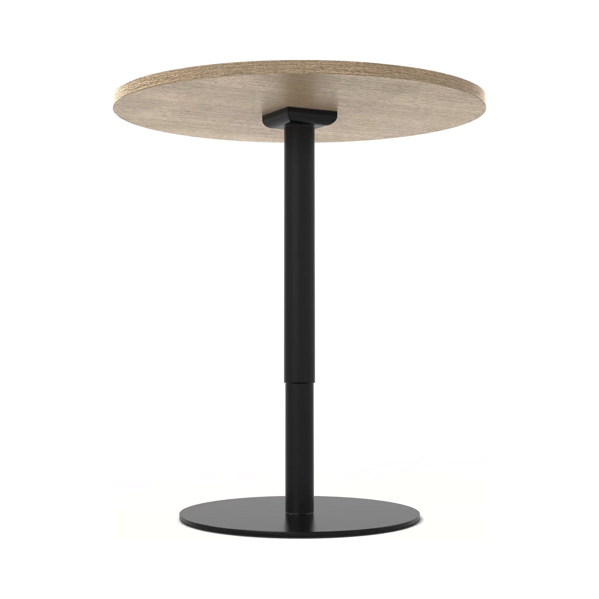 Height adjustable disc base in black, low view