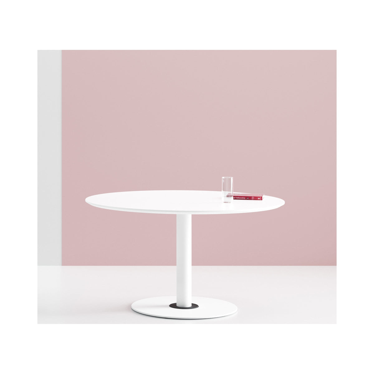 Disc Base Juno meeting table in white