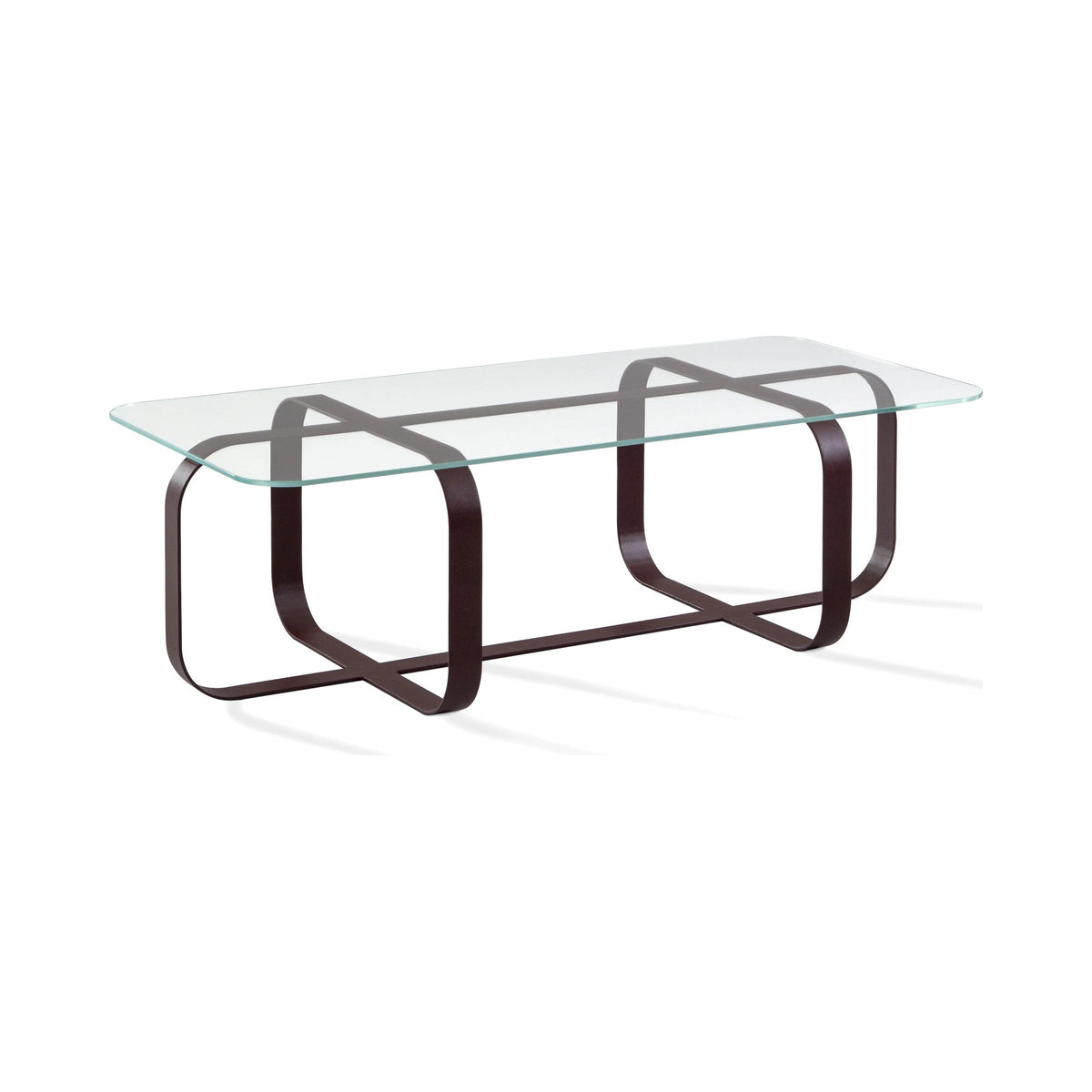 Double Cross Coffee Table with black base