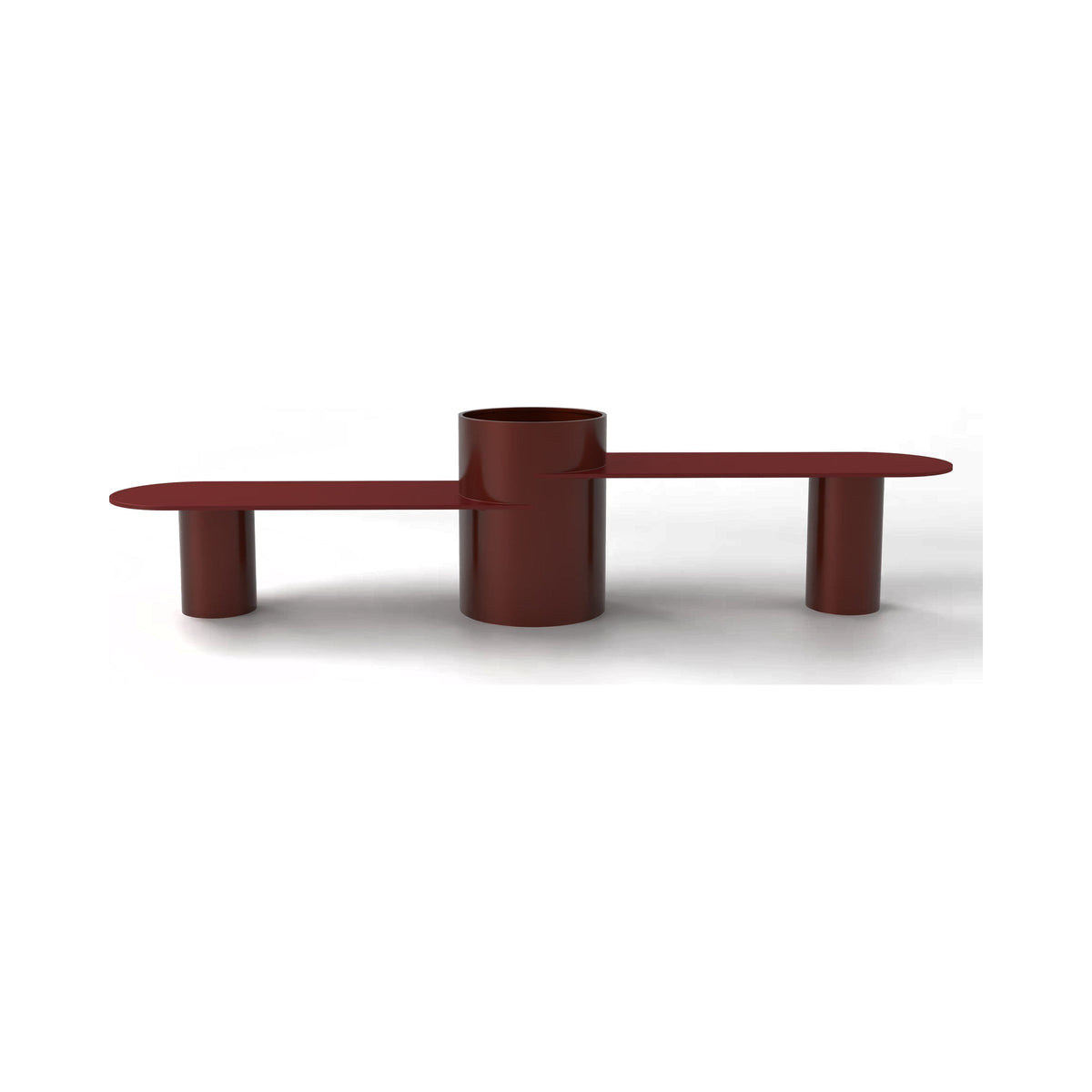Drum Planter Twin in red, front view
