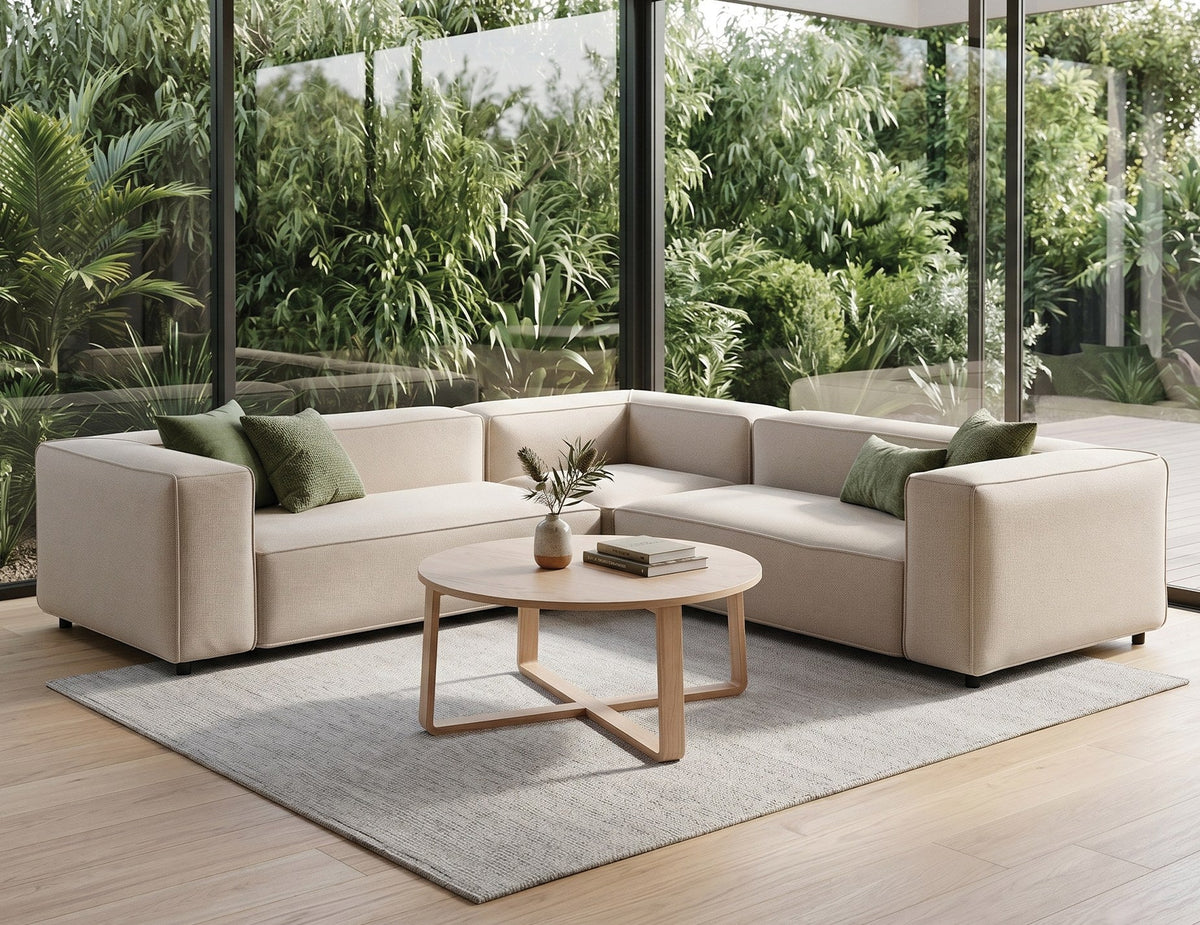Eddy Round Coffee Table in a styled interior