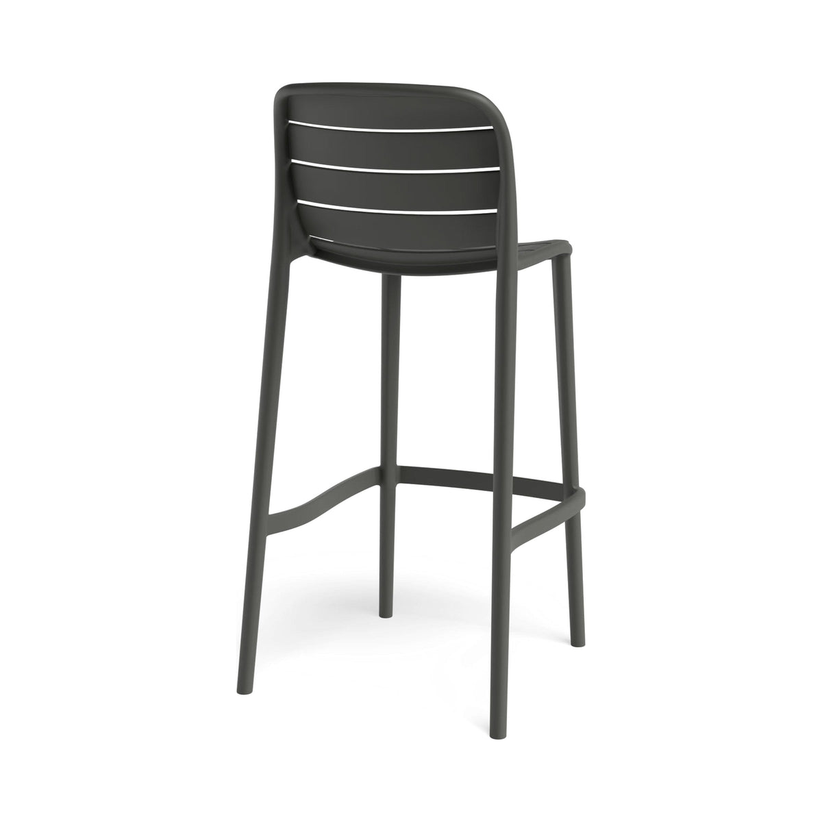 Element bar stool in charcoal, front three-quarter view