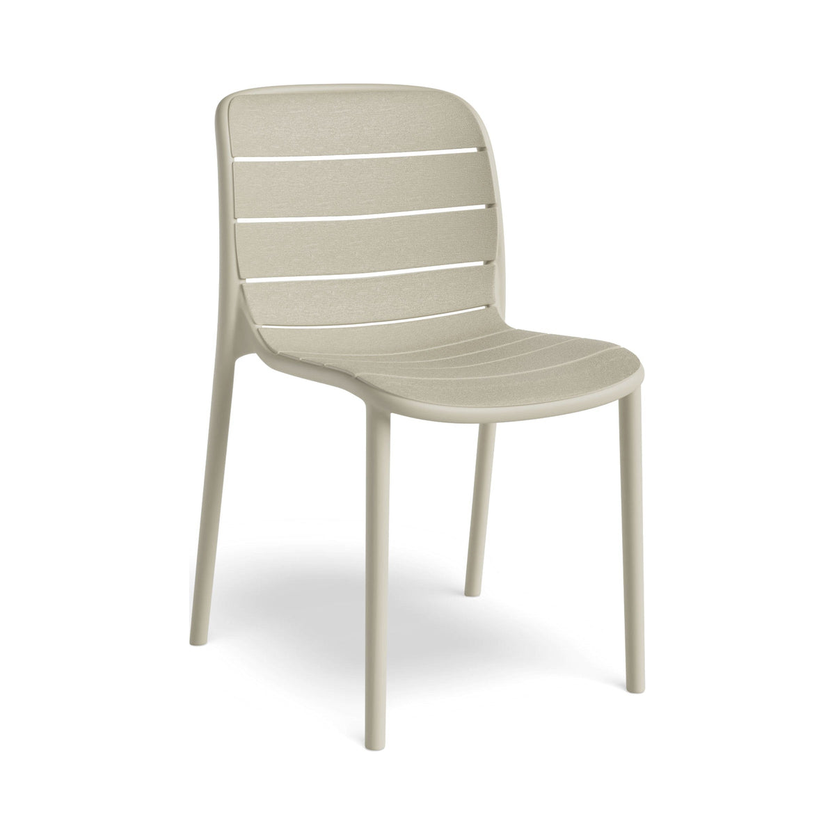 Element dining chair in latte, three-quarter view