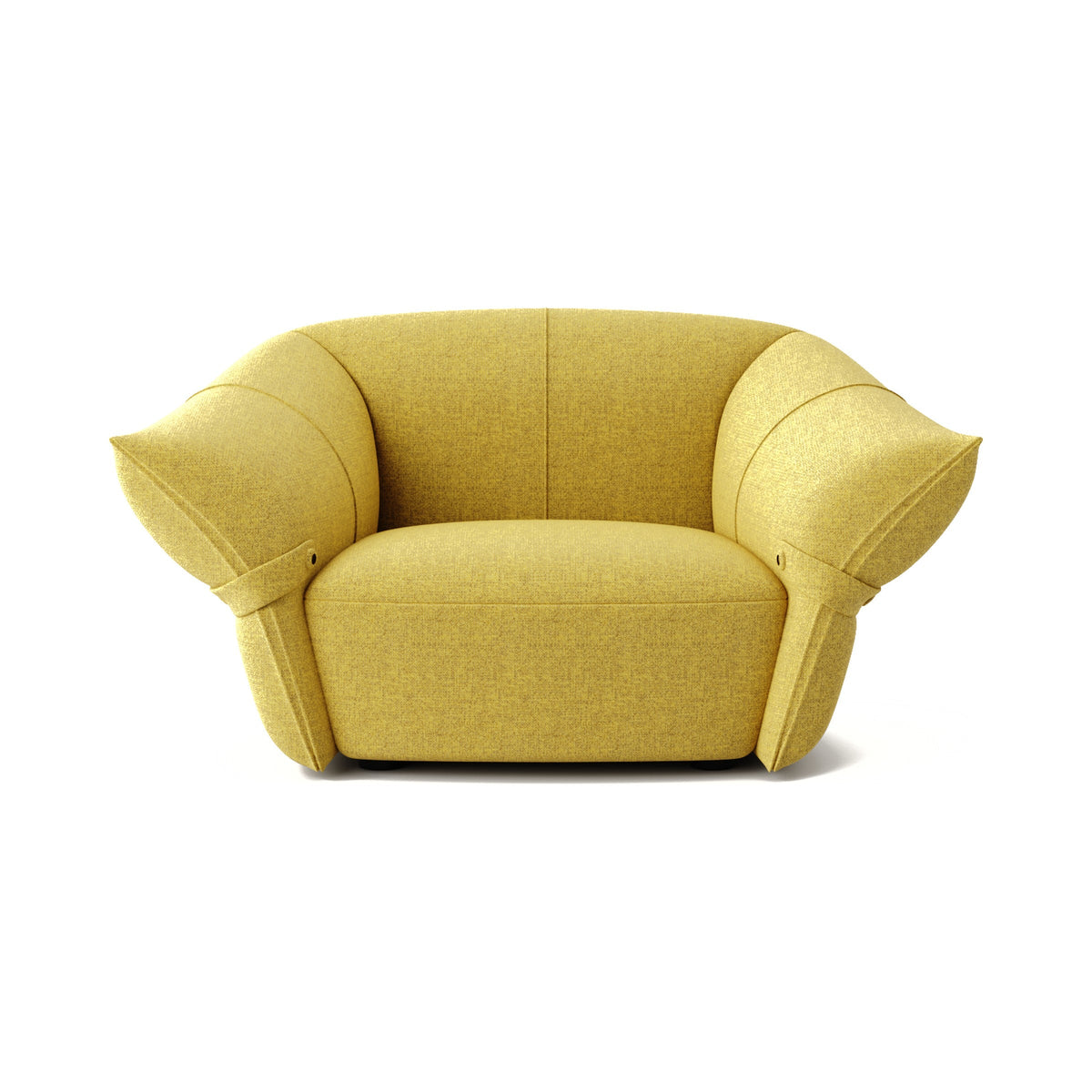 Flower Lounge Chair in yellow fabric, front view
