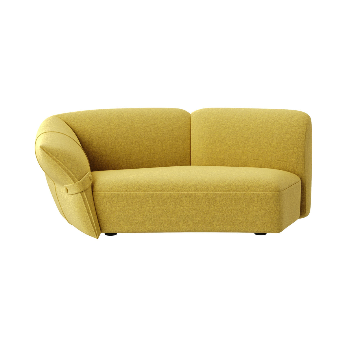 Flower two-seater module in yellow fabric