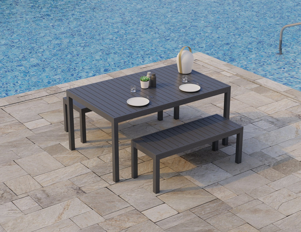 Halki Outdoor Bench Seat in a styled interior