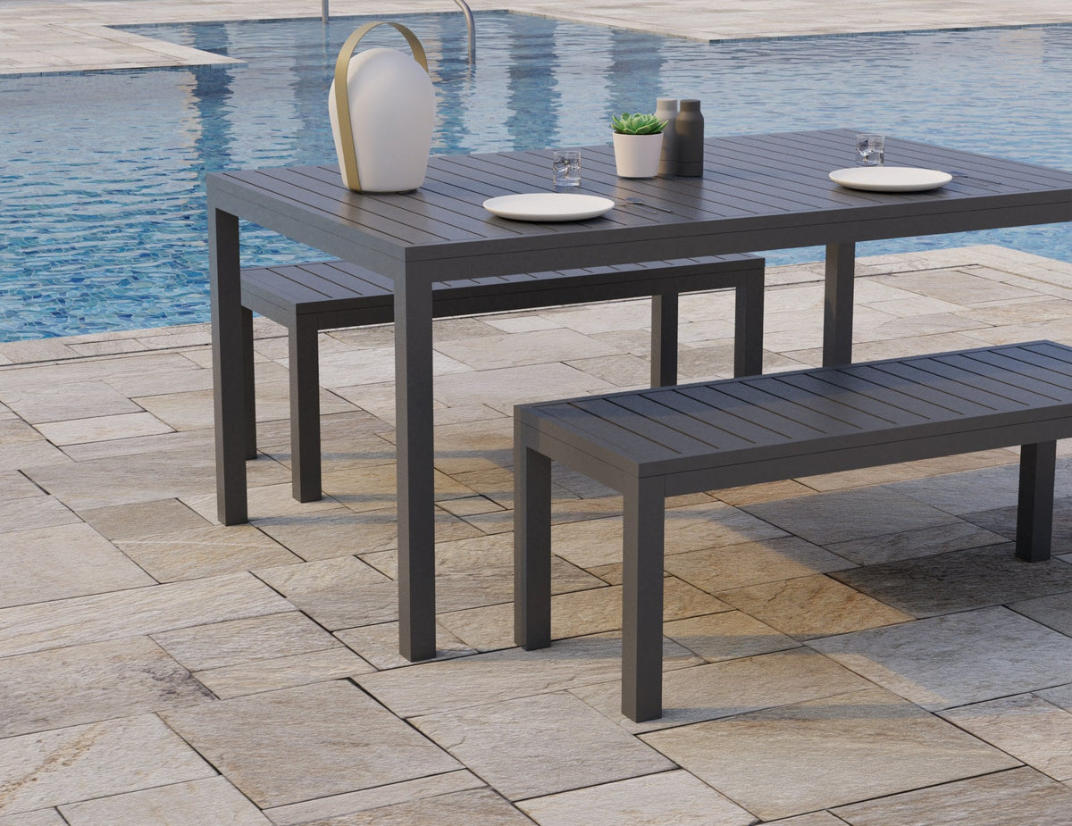 Halki Outdoor Bench Seat in a styled interior