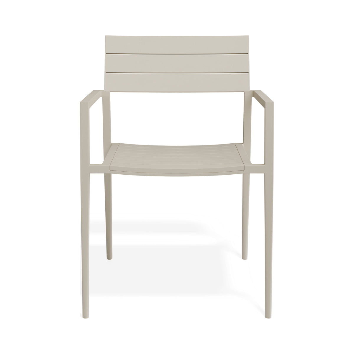 Halki outdoor armchair in latte, front view