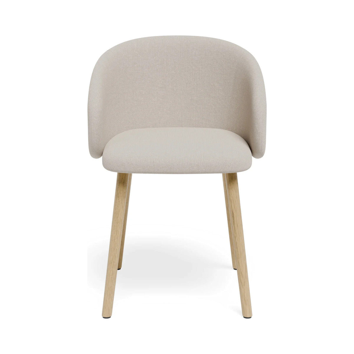 Henley Dining Chair in Fawn Beige with timber legs, front view