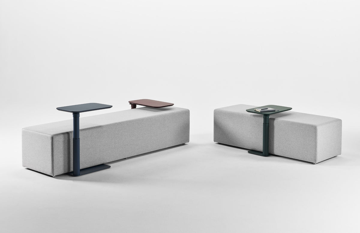 Float Micro tables beside a bench