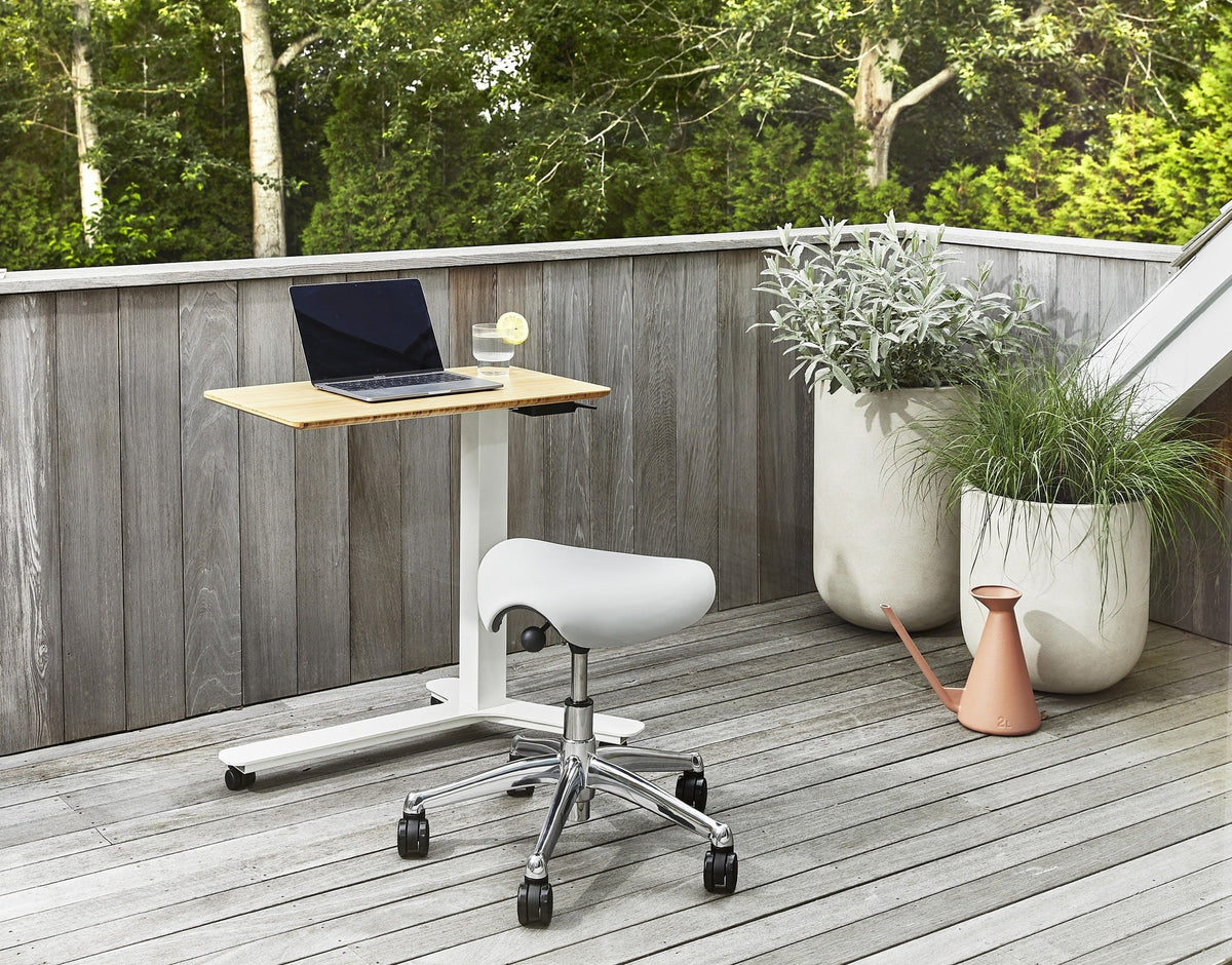 Pony Saddle stool at a desk