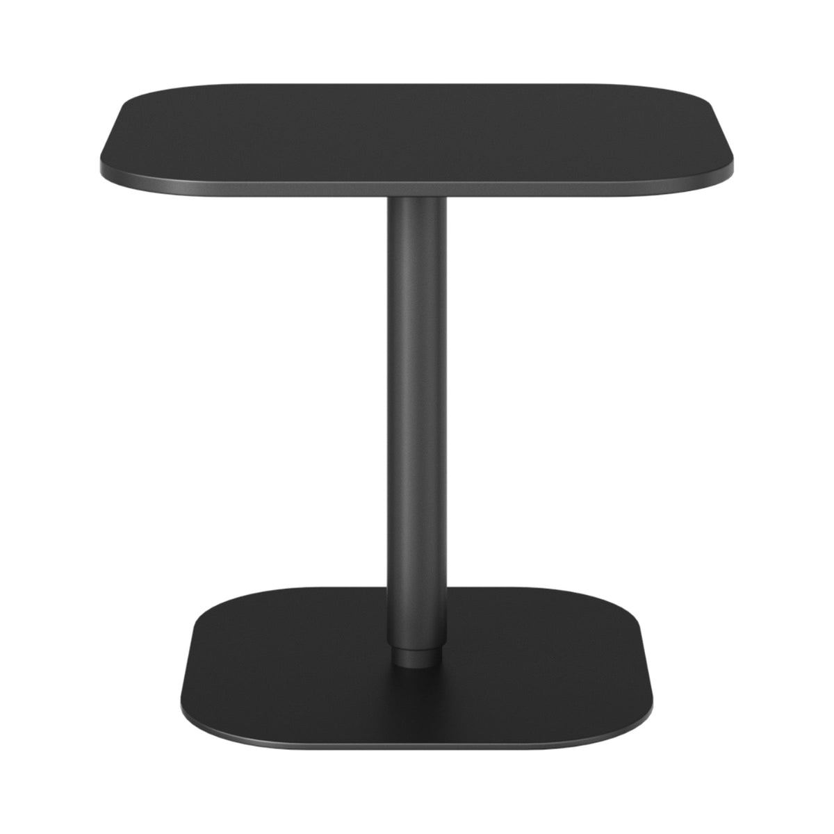 Lilo gas-lift table with a square black top, lowered