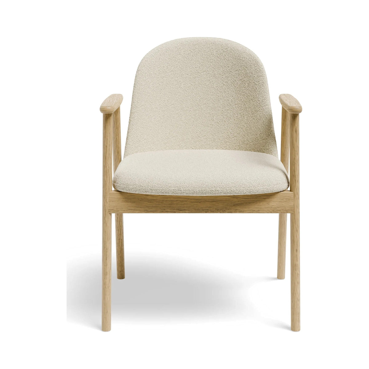 Lina Armchair in Ivory Cream boucle, front view
