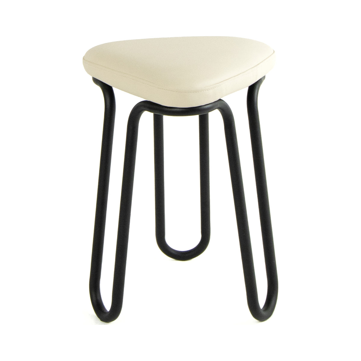 LITTLE Stool with white upholstered seat