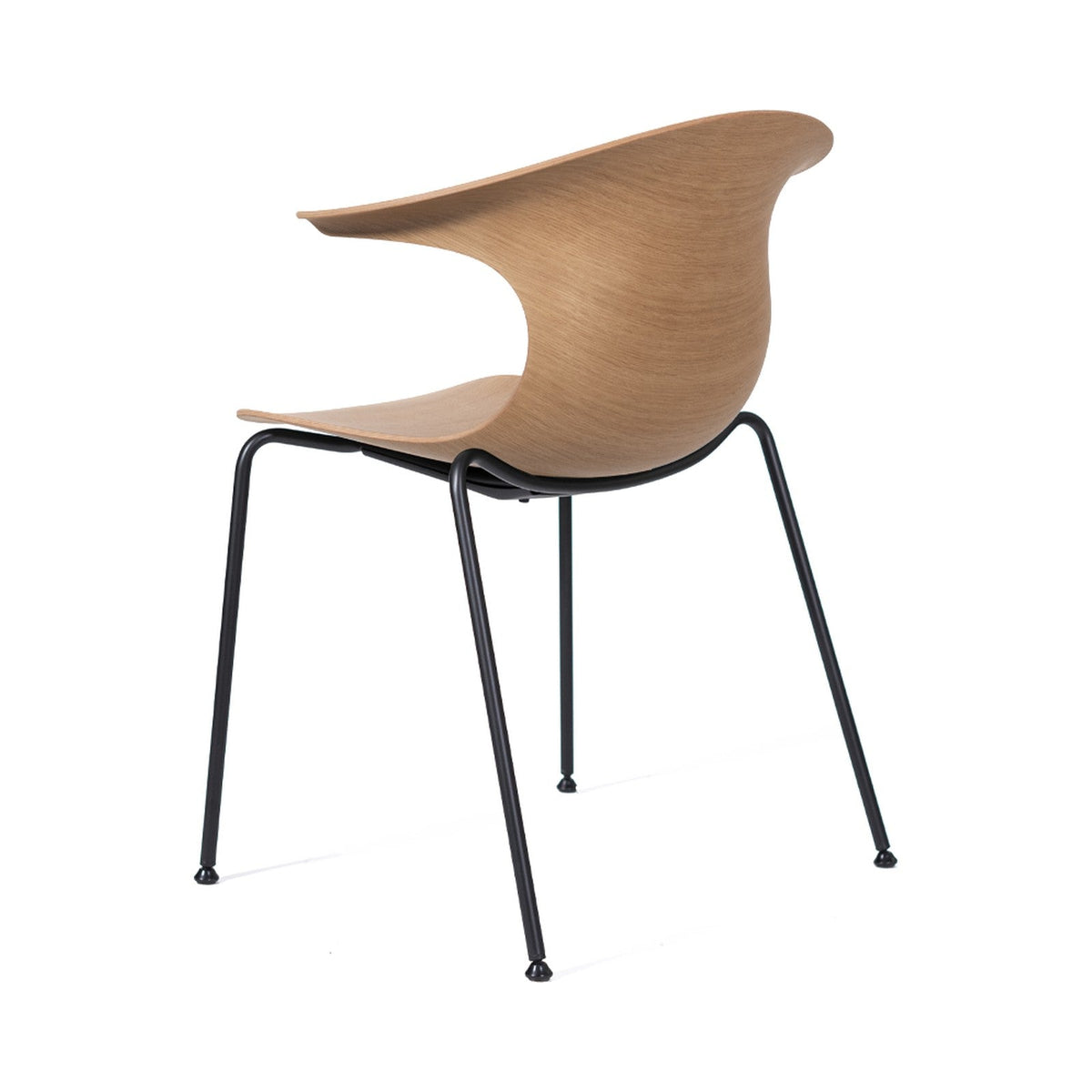 Loop 3D Wood chair, four legs, three-quarter view