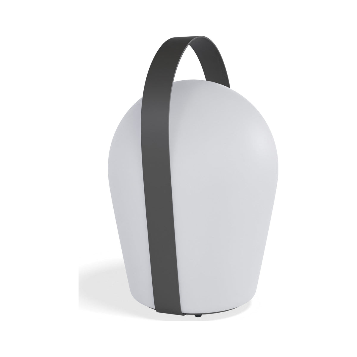 Lume portable lamp with anthracite handle, three-quarter view