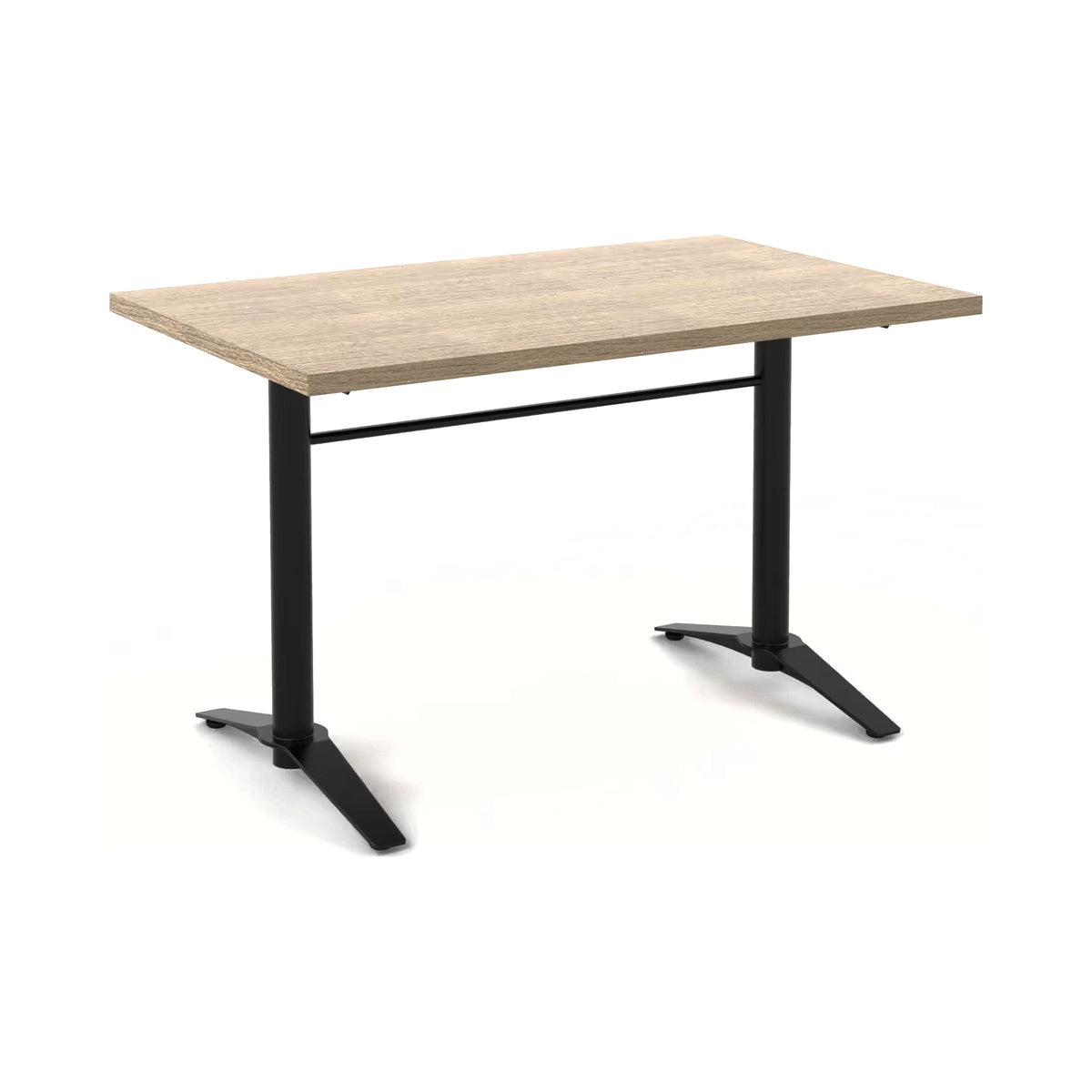 Mason twin base in black with a timber-look rectangular top