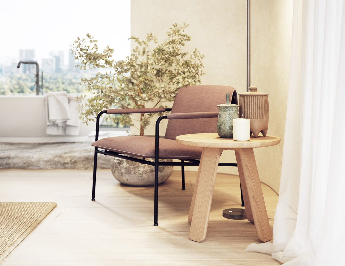 Mateo Round Side Table in a styled interior