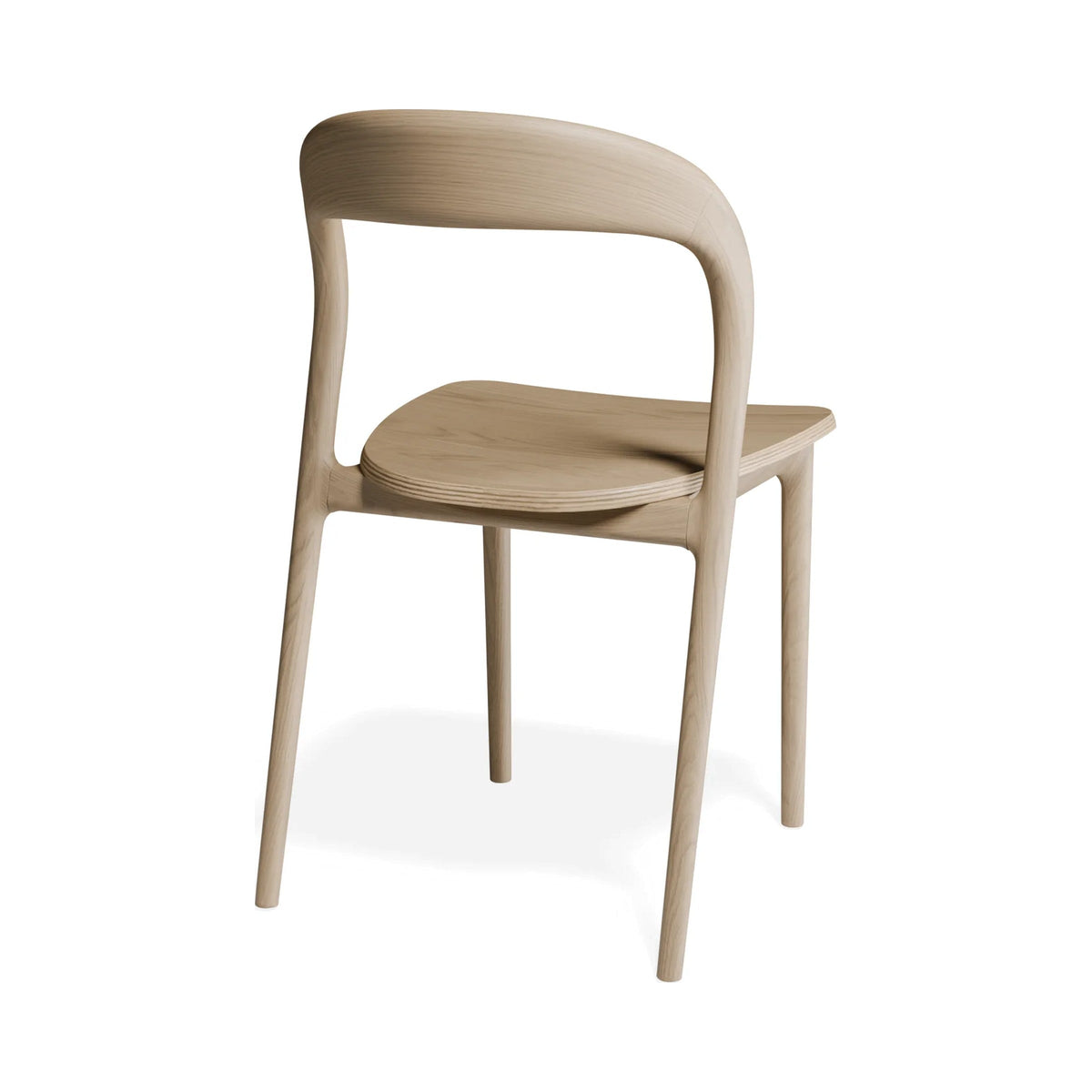 Mia Chair in natural ash, rear three-quarter view