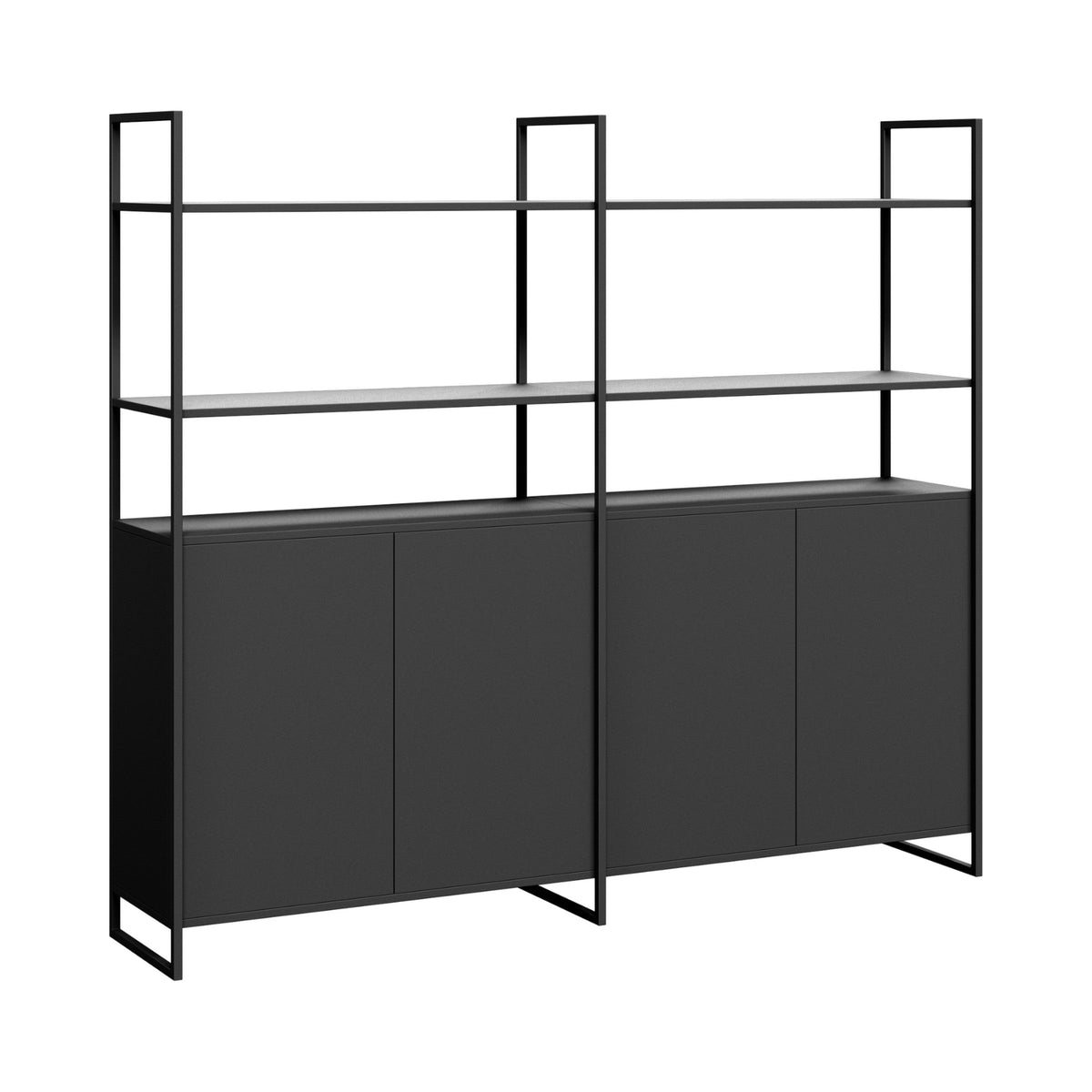 Nero Duo welded storage unit in black, angled view