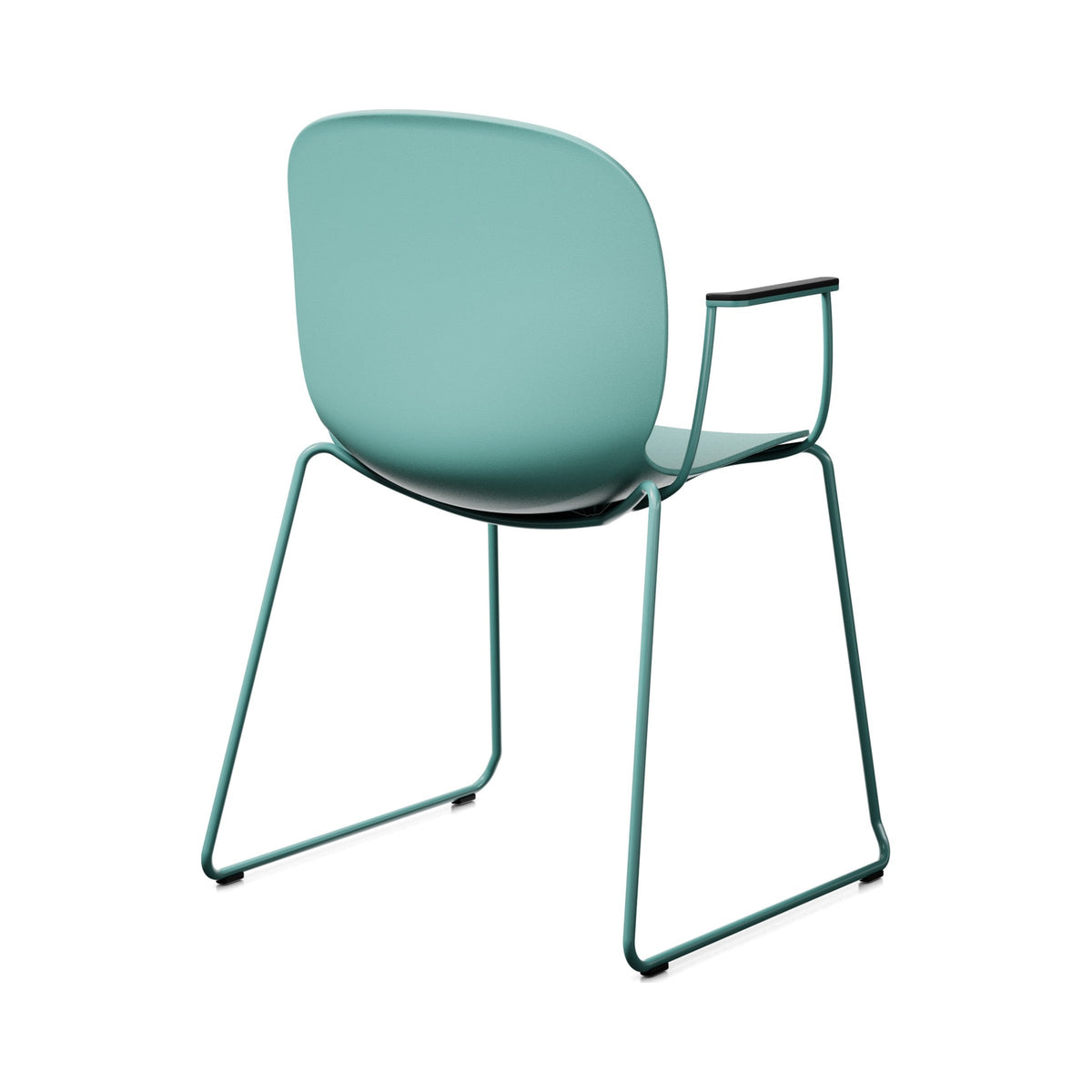 Noor Sledgebase Chair in sea green, three-quarter view