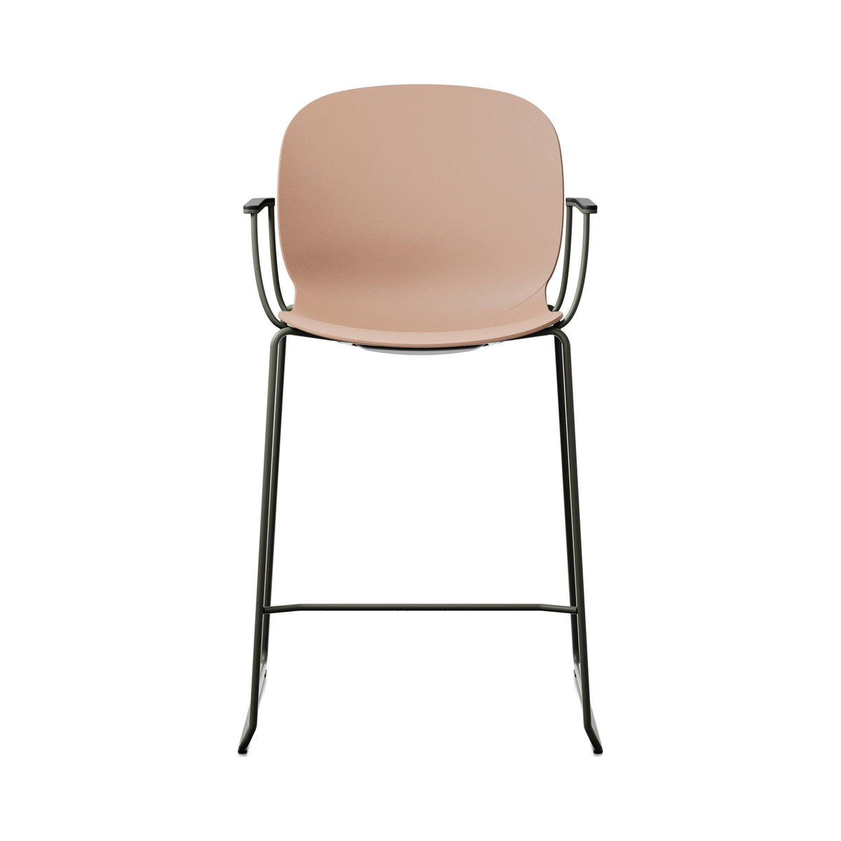 Noor Up Stool in coral, front view