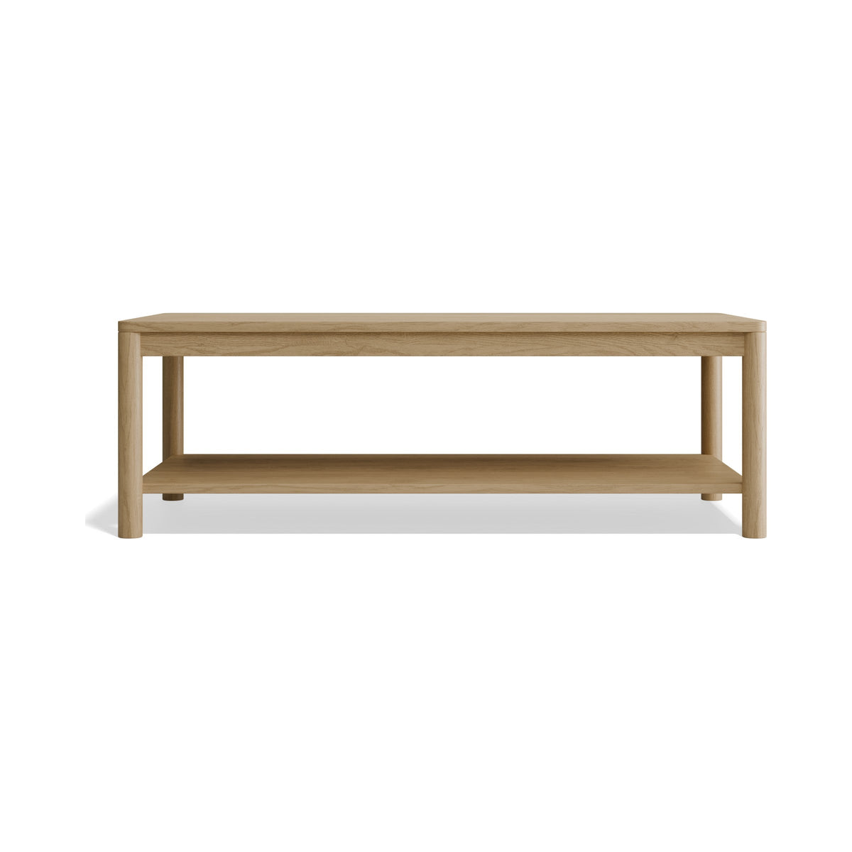 Nordica rectangular coffee table in natural oak, front view
