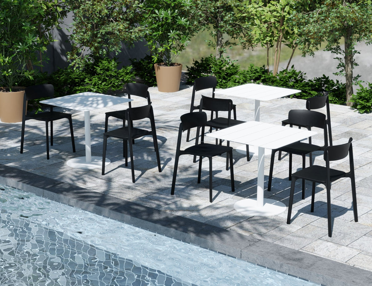 Notion Outdoor Stacking Chair in a styled interior