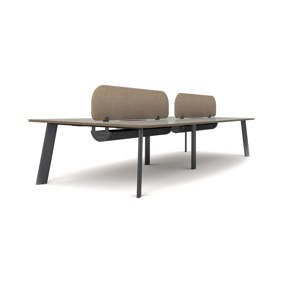 OBLONG back-to-back workstations with screens