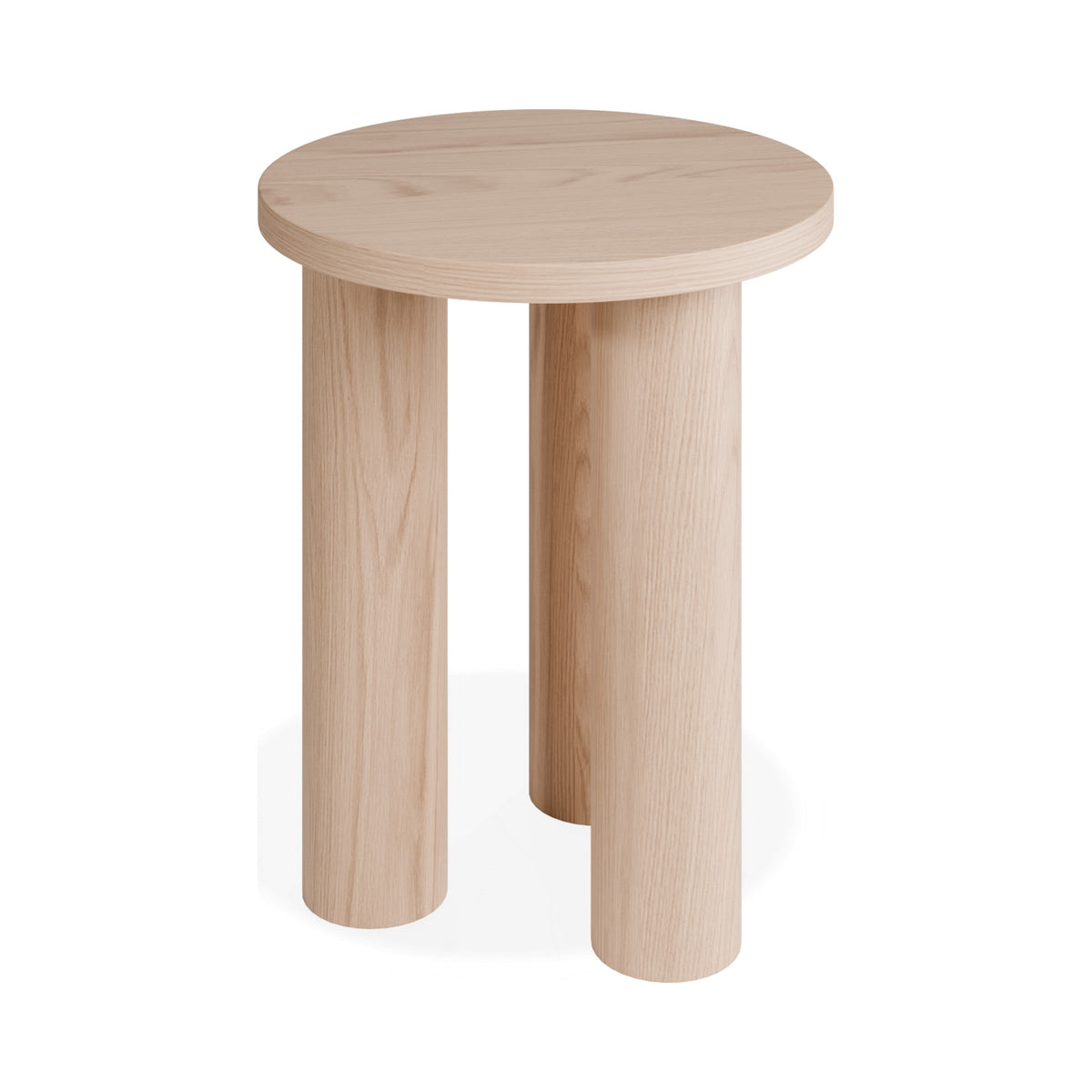 Orbix side table in natural ash, three-quarter view
