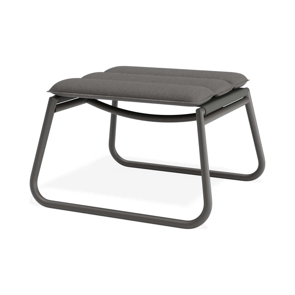 Paloma footrest in charcoal, three-quarter view from the other side
