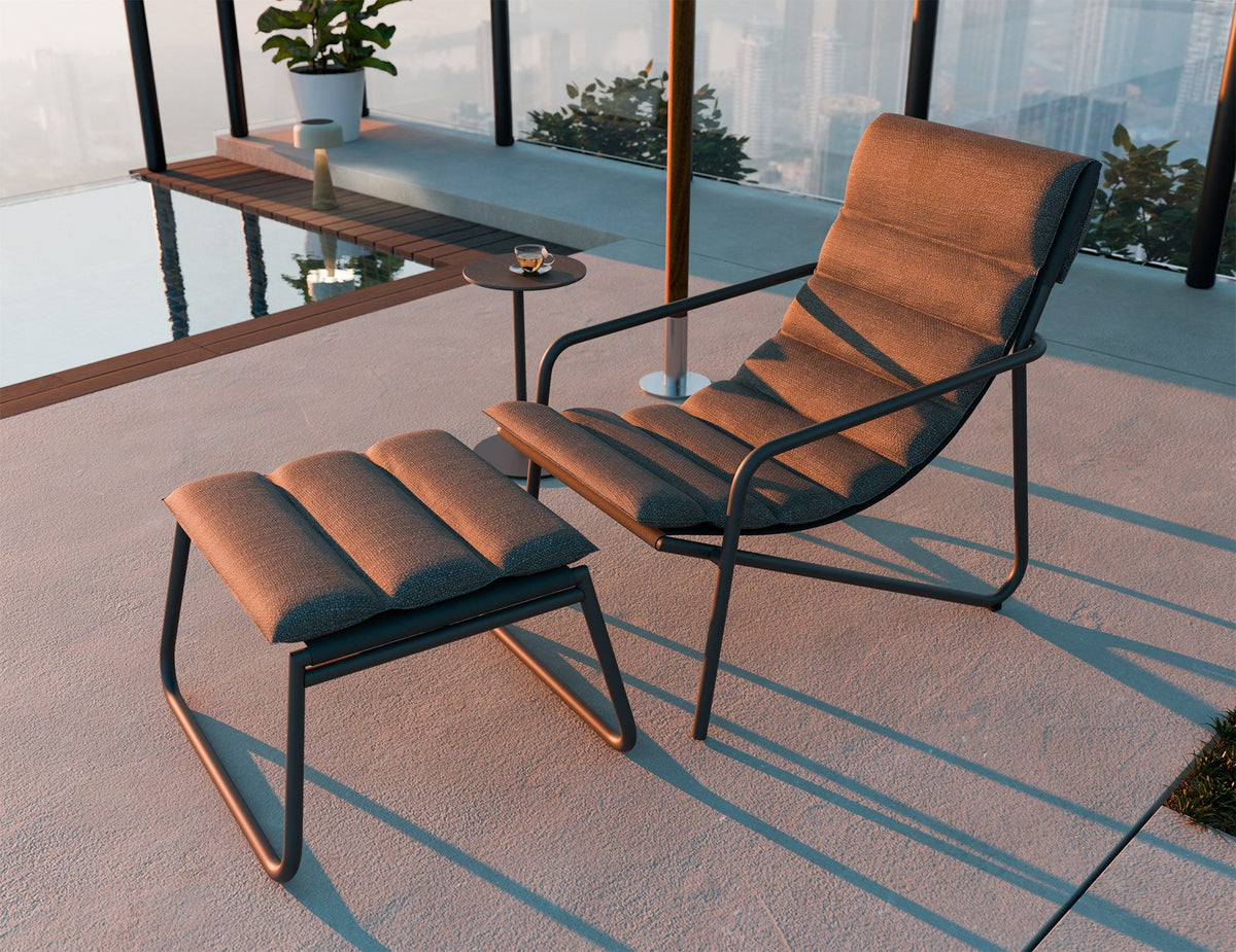 Paloma Outdoor Footrest in a styled interior